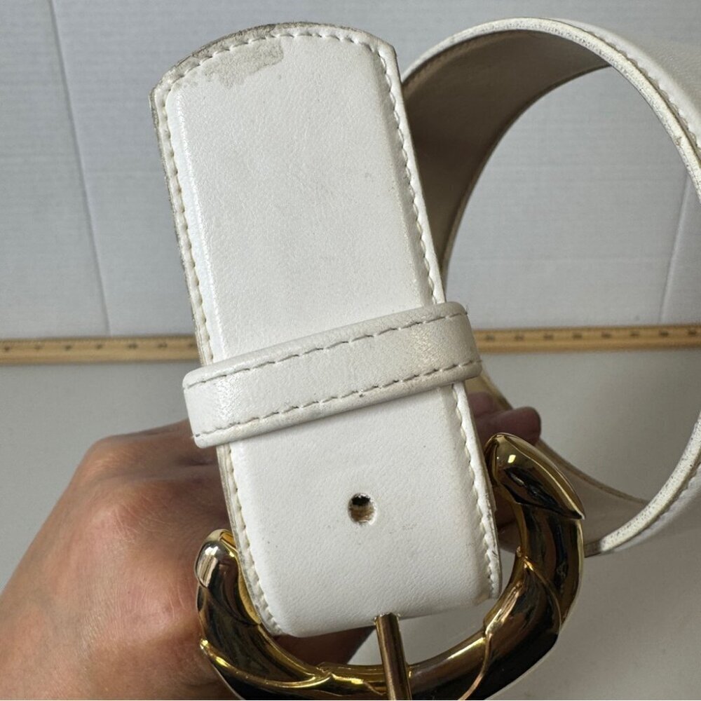 Y2K Women's Preppy Vintage Emmanuel Boho 90s White Belt Petite Small - Picture 4 of 15